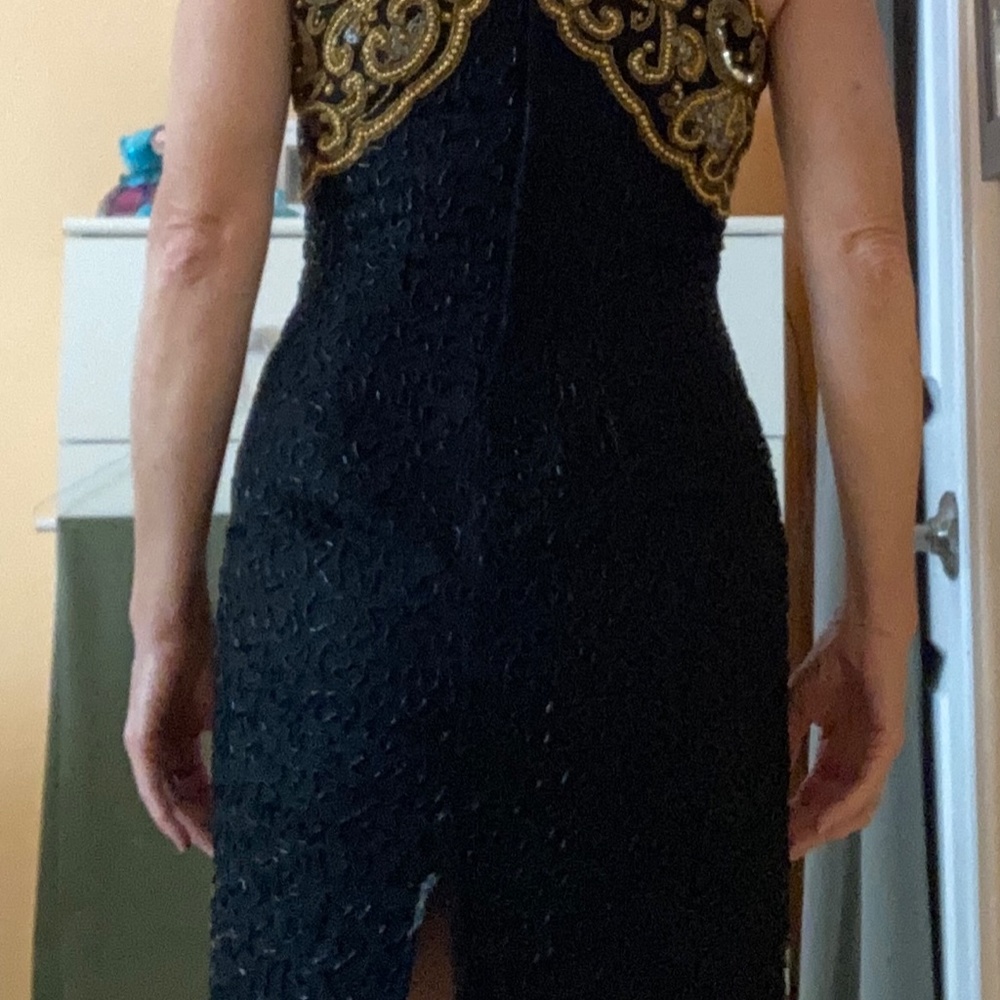 Vintage Laurence Kazar Black Beaded Cocktail Dress - Picture 8 of 11